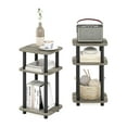 thumbnail image 6 of Furinno Just 3-Tier Turn-N-Tube Curve End Table, Side Table, 2-Pack, French Oak/Black, 6 of 6