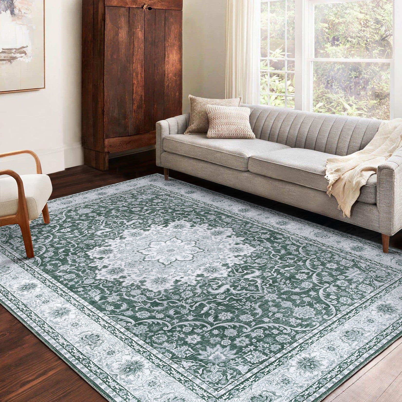 GlowSol 8' x 10' Living Room Area Rug Oriental Vintage Area Rug ...