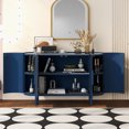 thumbnail image 2 of Blue Accent Storage Cabinet, Curved Sideboard Cabinet, Atumon Storage Cabinet with 4 Doors and Adjustable Shelves, Modern Buffet Sideboard, Wood Cabinet Furniture for Entryway Hallway Living Room, 2 of 10