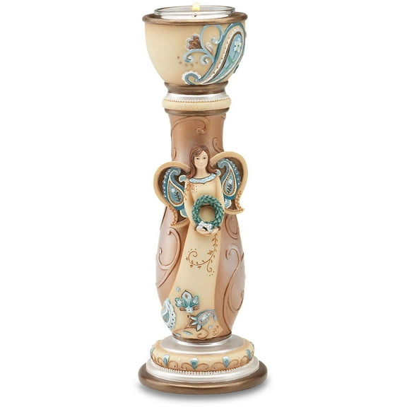 Pavilion Gift Company Perfectly Paisley Angel Tea Light Candle Holder, 8-Inch Tall, Tea Light Candle Not Included