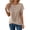 Beige, variant on Staron Women's Casual Top Crew Neck Short Sleeve Loose Knit Side Solid Color Relaxed Shirt, Orange S