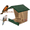 Green, variant on JCs Wildlife Modern Style All Poly Lumber Robin Roost - Great for Robins, Phoebes, Doves and Swallows - Nesting and Roosting Platform (Green)