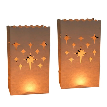 

BESTHUA 10 PCS Candle Luminary Bags Flame Resistant Candle Bags Tealights LED Lights Luminaries Bags With Hollow Patterns for Christmas Wedding Thanksgiving New Year Birthday Party Halloween