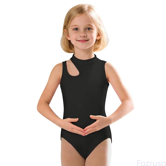 Fozruso Girls Sleeveless Strappy Dance Romper Gymnastics Leotard With Mesh Cutout Design For Summer Performance Practice Summer Girls Jumpsuits Sizes 2-3 Years