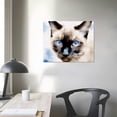 thumbnail image 3 of Nawypu Siamese Cat Canvas Wall Art Decor With Stunning Blue Eyes , Unique, Realistic Siamese Cat Watercolor Picture Wall Art Decoration For Bedroom, Living Room, Kitchen, Family Bathroom, Home, 3 of 4