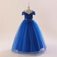 thumbnail image 5 of Riecok Little Girl Dress Princess Sleeveless Sequin Ruffle A Line Princess Dresses Halloween Birthday Party Kid Patchwork Tulle Skirt Formal Gown Dresses Blue 8 Years, 5 of 8