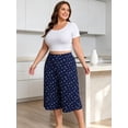 thumbnail image 4 of FEREMO Plus Size Pajama Pants for Women Wide Leg Lounge Pants with Pockets High Waisted Sleepwear Bottoms 3 Pack, 1X-5X, 4 of 9