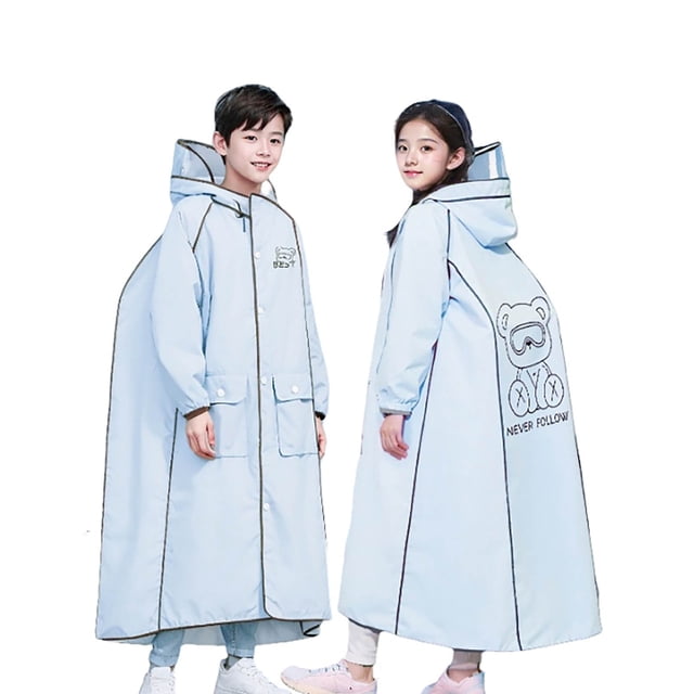Girls Spring Summer Autumn Boys' Plain Color Buttoned Thick Poncho Raincoats Rain Ponchos Clothes