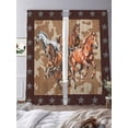 thumbnail image 3 of Brown Retro Horse Sheer Curtains 84 Inch Length 2 Panels Set, Vintage Western Stars Country Voile Window Treatment Rod Pocket Curtains Sheers Drapes for Bedroom/Living Room/Kitchen 52"x84"x2, 3 of 7