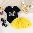 thumbnail image 5 of newwalpole Baby Girls One 1st Birthday Outfit Bee Sunflower Romper Tulle Tutu Skirt Sequin Bow Party Clothes Set, 5 of 5