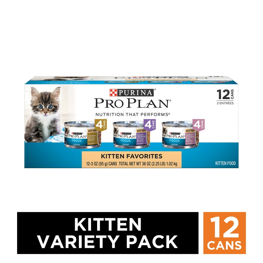 (12 Pack) Purina Pro Plan Wet Kitten Food Variety Pack FOCUS Kitten
