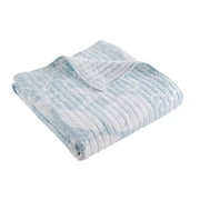 Levtex - Stillwater - Quilted Throw - 50x60in. - Coastal - Pale Blue and White - Reversible Pattern - Cotton Fabric