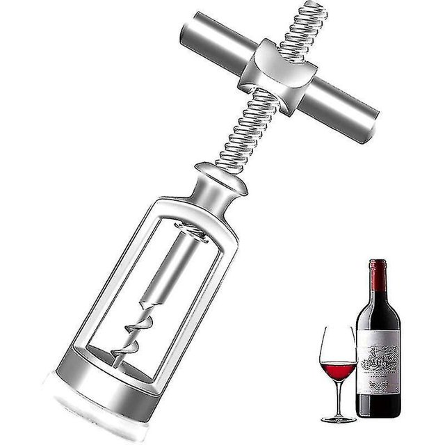 Abridor de vino Abridor de vino de aleación de zinc Sacacorchos de campana, cuchillo de servidor cruzado de tornillo usado