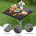 thumbnail image 4 of Halloween Spider Web Hanging Pumpkins Square Fitted Tablecloth with Elastic Edge,Square Table Cover,Washable Elastic Table Cover for Home Kitchen Party Decor 36"x36", 4 of 6