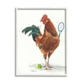thumbnail image 5 of Stupell Industries Chicken Hen Playing Tennis Athletic Farm Animal Painting White Framed Art Print Wall Art, Design by Jennifer Redstreake, 5 of 5