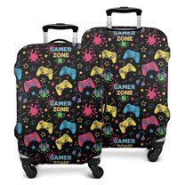Colorful Controllers Games Icons Black Pattern Luggage Cover Fashion Suitcase Cover Baggage Covers Fit 25-28 Inch Luggage (Go Travel)