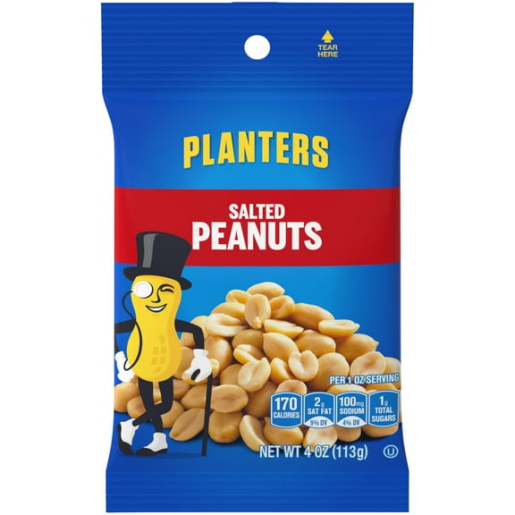 Planters Salted Peanuts, 4 oz Pack