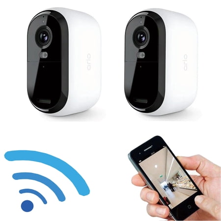 2 Packs Arlo Essential Spotlight Camera, Wireless Security Camera, Outdoor Camera HD (2nd Gen),1080p Video, Color Night Vision, Direct to WiFi, Surveillance cam, White