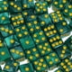 thumbnail image 4 of 100 dados de seis caras de 14 mm para juegos de rol D&amp;D, suministros para fiestas y muebles. Verde, 4 of 9