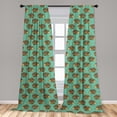 thumbnail image 5 of Ambesonne Hedgehog Curtains, Cartoon Style Fun, Pair of 28"x95", Sea Green Multicolor, 5 of 5