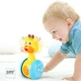 Cartoon Giraffe Tumbler Doll Rolypoly Baby Toys Cute Rattles Ring Bell