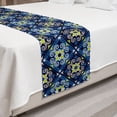 thumbnail image 2 of Abstract Bed Runner, Talavera Inspired Motifs, Decorative Accent Bedding Scarf for Hotels Homes and Guestrooms, Queen, Apple Green Night Blue, by Ambesonne, 2 of 2
