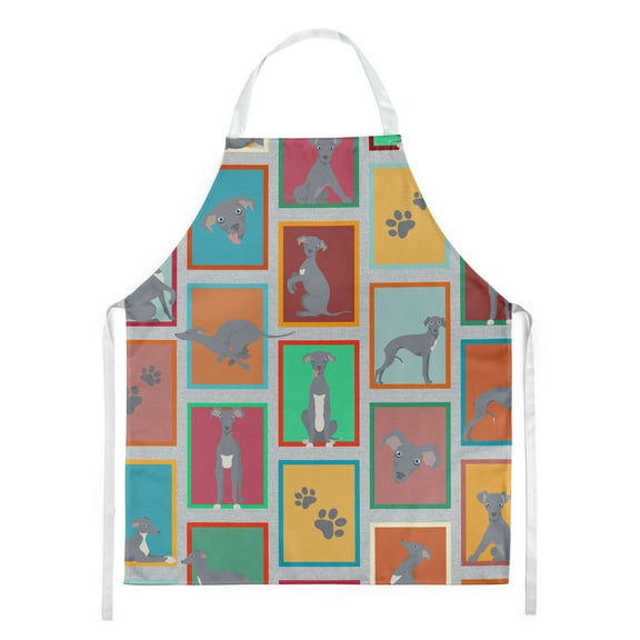 Lots of Italian Greyhound Apron 27 in x 30 in