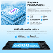 TECLAST P30T Android 16 Tablet 10.1 inch 120Hz Tablet with Keyboard+Mouse+Case, 10 Accessories Set, 16GB RAM+128GB ROM (1TB TF), T610 Octa-core CPU, 5G Wi-Fi/Widevine L1/GPS/6000mAh/BT5.0/GMS/OTG