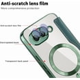 thumbnail image 4 of KOMI Premium PU Leather Wallet Flip Case for Google Pixel 9A - Business Classic Solid Color, Magnetic TPU Shell, Wireless Charging Green, 4 of 4