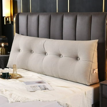 59 Inch Large Bolster, Headboard Wedge Pillows with Removable and Washable Cover, Triangular Backrest Positioning Support, Bed Rest Reading Pillows, Grey