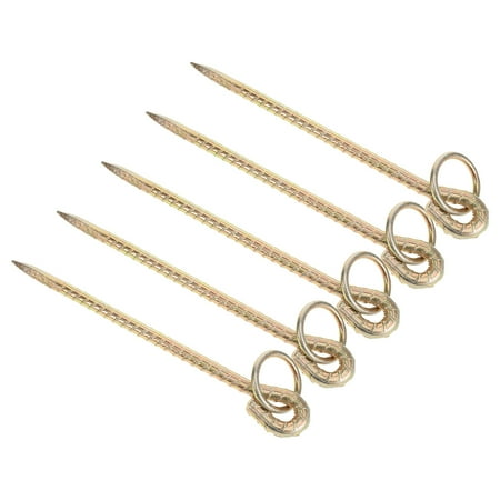 WEAVILUX Dog Anchor Heavy Duty Ground Stake for Yard Securement - 5 Pack Golden Iron Pet Tie Out