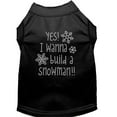 thumbnail image 3 of Christmas Pet Dog  Cat Shirt Rhinestone, "Yes, I Want to Build a Snowman", 3 of 10