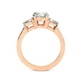 thumbnail image 4 of 5 Carat IGI Certified Radiant Shape Lab Grown Diamond Engagement Ring | 14K Rose Gold |Dianna Three Stone Side Trapezium Diamond Ring | FG-VS1-VS2 Quality Friendly Diamonds, 4 of 4