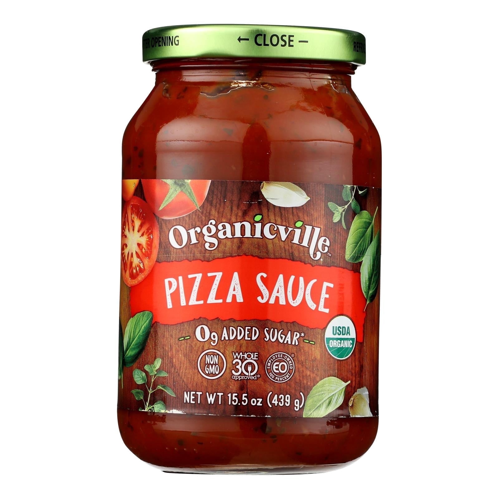 Organicville Pizza Sauce | USDA Organic Certified | Gluten-Free Non GMO 15.5 Ounces (Pack of 1)