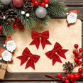 thumbnail image 5 of 3 piezas de adornos de lazos navideños de 20 x 23 cm, lazos de coronas rojas, pequeños lazos de lentejuelas para árbol de Navidad, adornos de lazos decorativos navideños para el hogar y la Navidad, 5 of 5