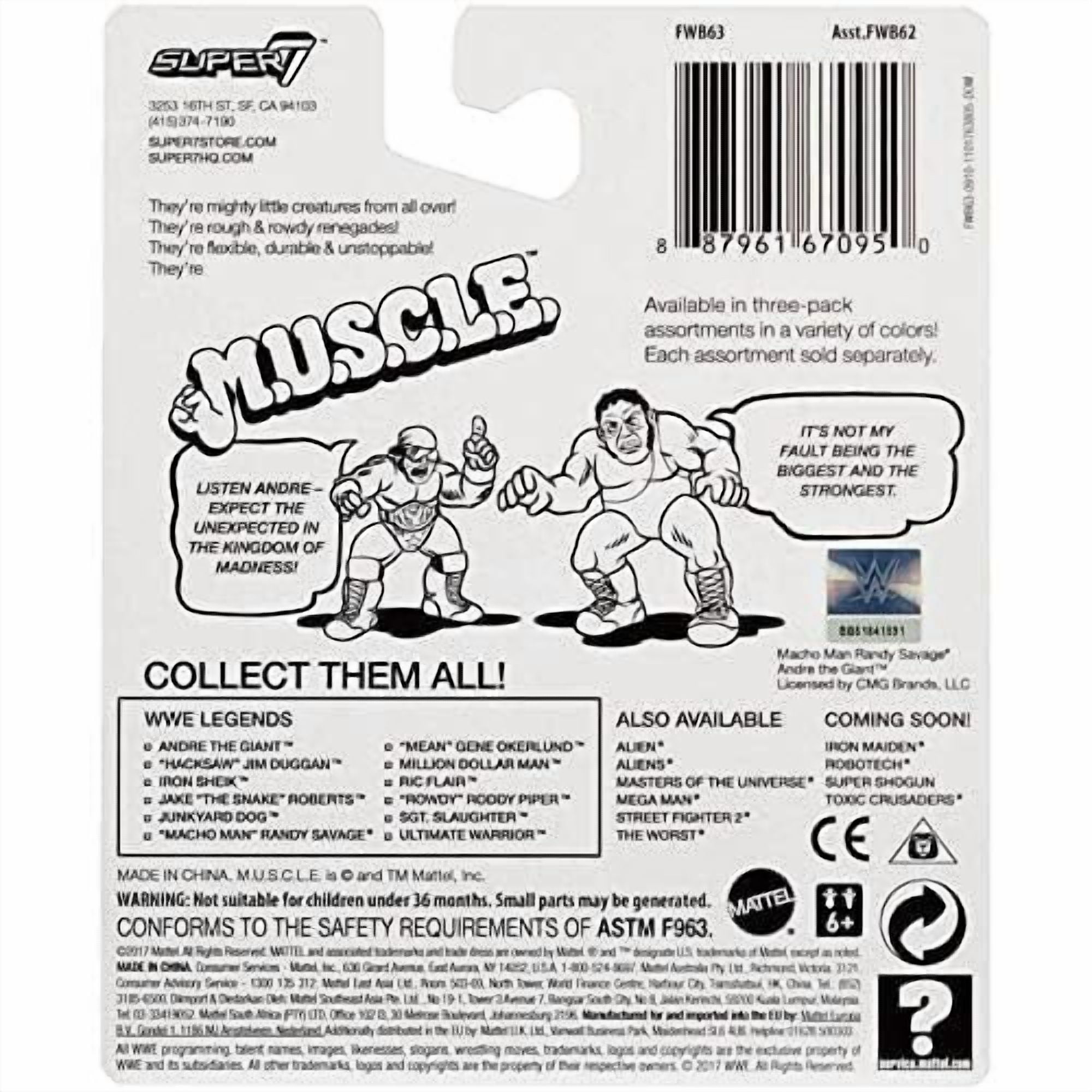 WWE M.U.S.C.L.E 12 Figure Set Andre Giant Iron Sheik Jake Snake Macho Man Junkyard Dog Mean Gene Rowdy Roddy Piper Ultimate Warrior Million Dollar Sgt Slaughter Ric Flair Hacksaw Jim Duggan Muscle Men
