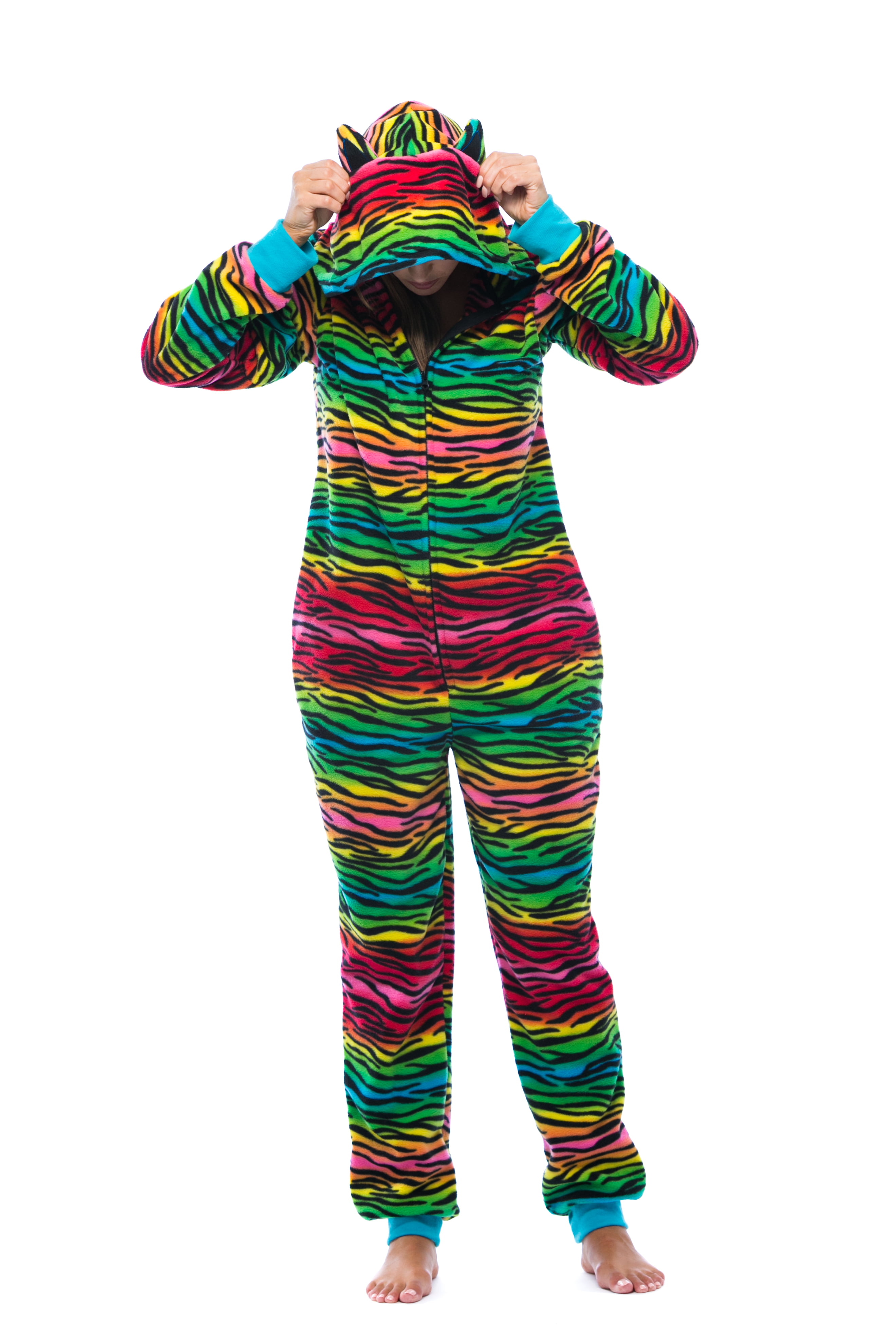 i-Smalls Cute Zebra rainbow Pyjamas Sleepwear Jumpsuit All in One 