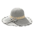 thumbnail image 2 of Harpily Fisherman Hats for Women Hollow Out Woven Air Permeable Large Brim Summer UV Protection Hat for Outdoor Activities, 2 of 4