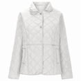 thumbnail image 5 of Womens Quilted Barn Jackets Fall Winter Ladies Fashion Loose Puffer Coats Casual Lapel Collar Button Down Solid Color Padded Warm Coat Outerwear, 5 of 7