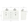 thumbnail image 3 of Ariel Hepburn 61 In. Double Rectangle Sink Vanity With White Quartz Countertop In White, 3 of 9