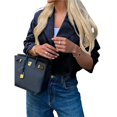 thumbnail image 1 of Chaquetas para Mujer, Informales, Holgadas, Cómodas, Estilo Utilitario, con Botones y Solapa Grande, , para Mujer. Azul Marino M, 1 of 7