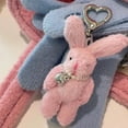 thumbnail image 2 of AOOOWER Cute Mini Fluffy Fur Rabbit Couple Keychain Women Girls Bunny Keychain On Bag Car Trinkets Jewelry Wedding Party Gift, 2 of 9