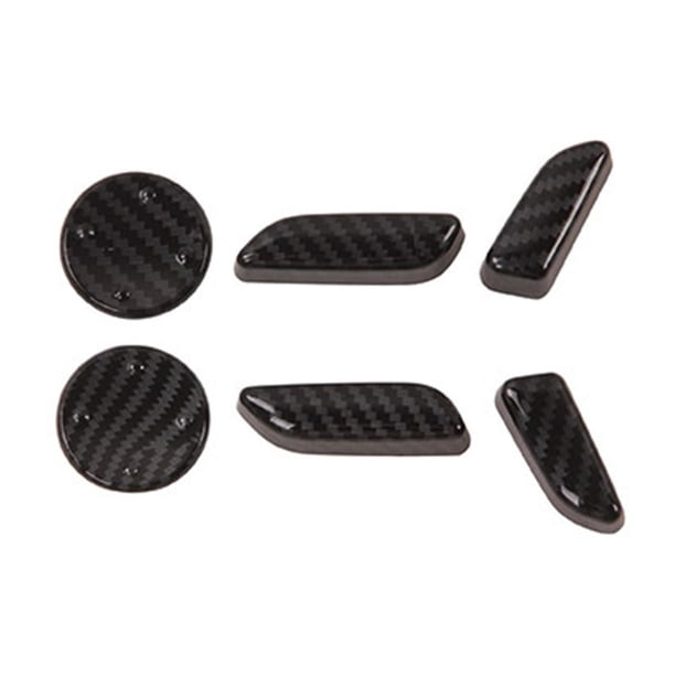 de cubierta de Del Interruptor de Ajuste Del Asiento de La de La Fibra de Carbono Del Coche 6 Piezas para El Modo