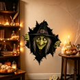 thumbnail image 3 of 3D Illusion Witch Wall Sticker, Spooky Green Face Breaking Through Wall, Peel and Stick Halloween Party Decoration for Indoor Home, Witch, 1 Pack, 3 of 4
