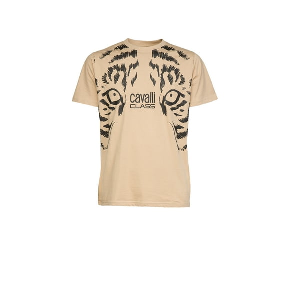 Cavalli Class Sand Tiger Eyes Print Fashion T-Shirt-XXL for mens