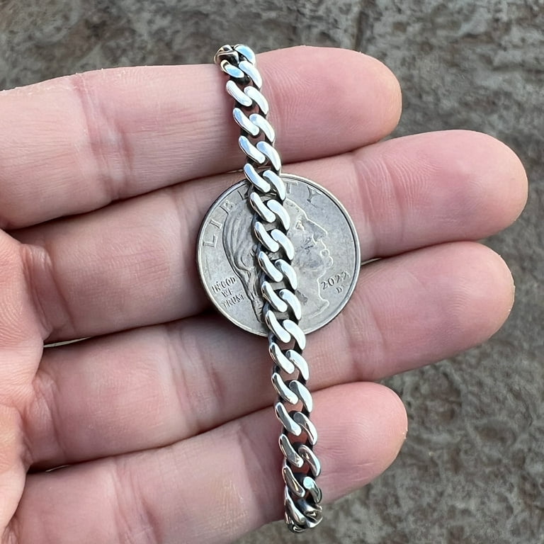 925 Sterling Silver Curb Chain Bracelet, Thick Link Unisex