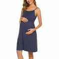 thumbnail image 3 of Chemise de Nuit d'Allaitement pour Femmes Robe de Maternité Allaitement Robe de Nuit Bleu Marine 2TG, 3 of 5