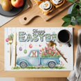 thumbnail image 2 of Easter Placemats Set of 8, Easter Eggs Spring Watercolor Country Bunny Tulip Flower Placemats for Dining Table, Place Mats for Kitchen Tabletop, Waterproof Wipeable Dining Table Mats Set, 2 of 9