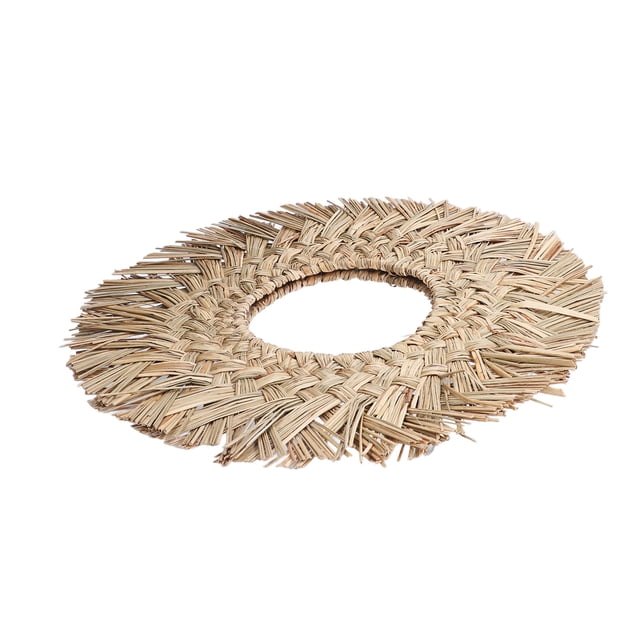 Decoración de espejo colgante trenzado de paja,Espejo colgante trenzado de paja Decoración de espejo colgante Adorno de espejo de pared tejido a mano redondo Funcionalidad inteligente