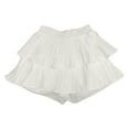 thumbnail image 4 of MIXUE Womens Skirts Solid Color High Waisted A Line Pleated Puff Cake Mini Skirt Daily-Wear,White,M, 4 of 6
